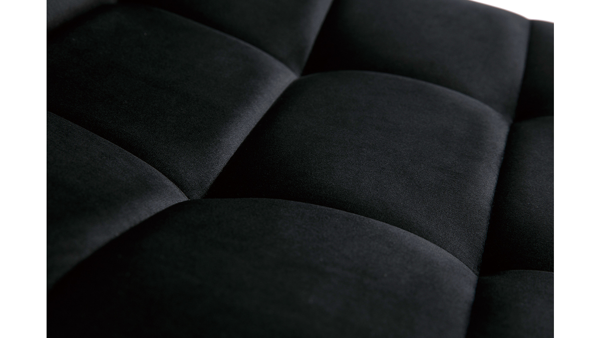 Chaises design noires en tissu velours noir et métal (lot de 2) MAXWELL