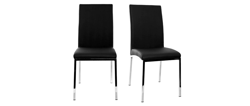 Chaises design noires pieds métal (lot de 2) SIMEA