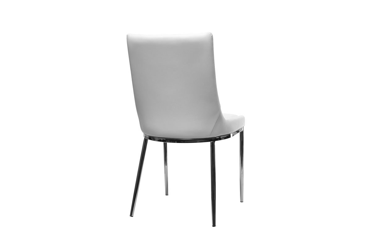 Chaises design polyur�thane blanc et acier chrom� (lot de 2) IRA
