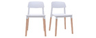 Chaises design scandinave blanches (lot de 2) GILDA