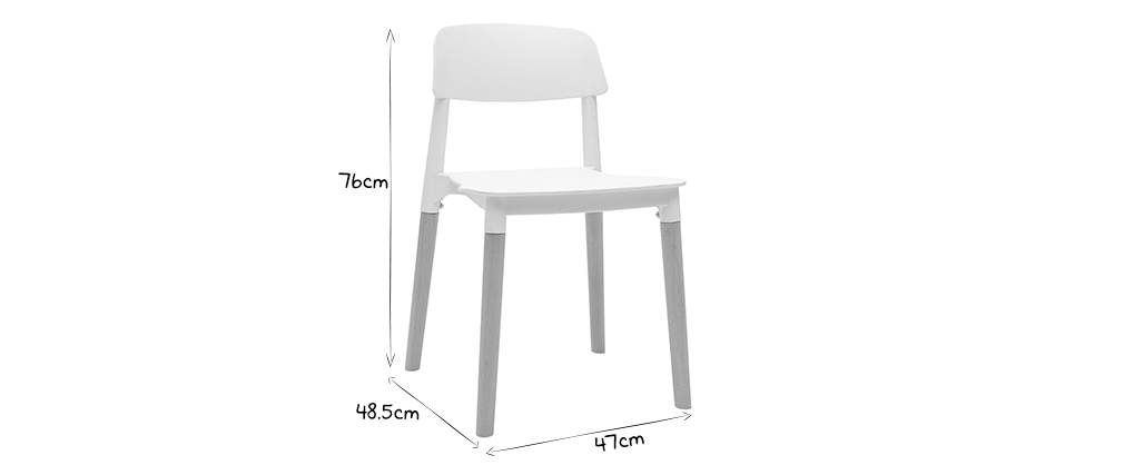 Chaises design scandinave blanches (lot de 2) GILDA