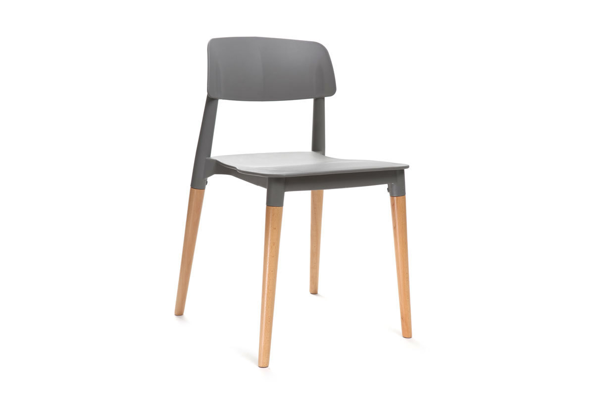 Chaises design scandinave grises (lot de 2) GILDA