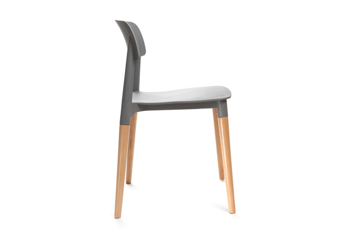 Chaises design scandinave grises (lot de 2) GILDA
