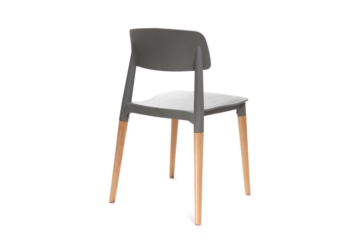 Chaises design scandinave grises (lot de 2) GILDA