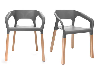 Chaises design scandinave grises (lot de 2) HELIA