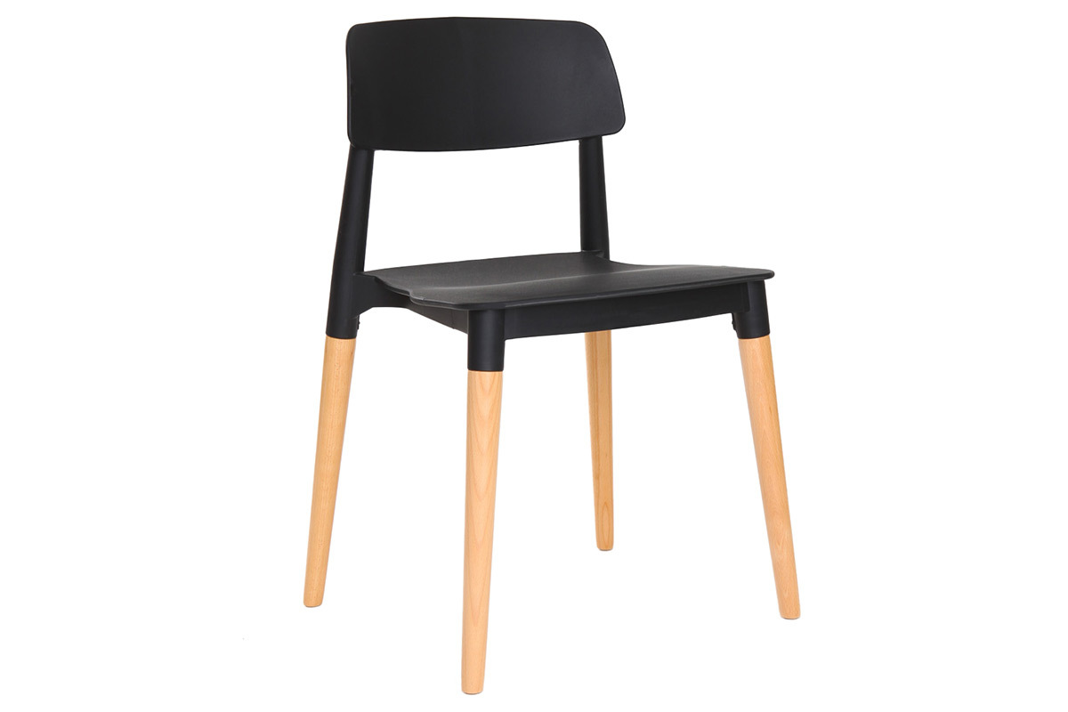 Chaises design scandinave noires (lot de 2) GILDA
