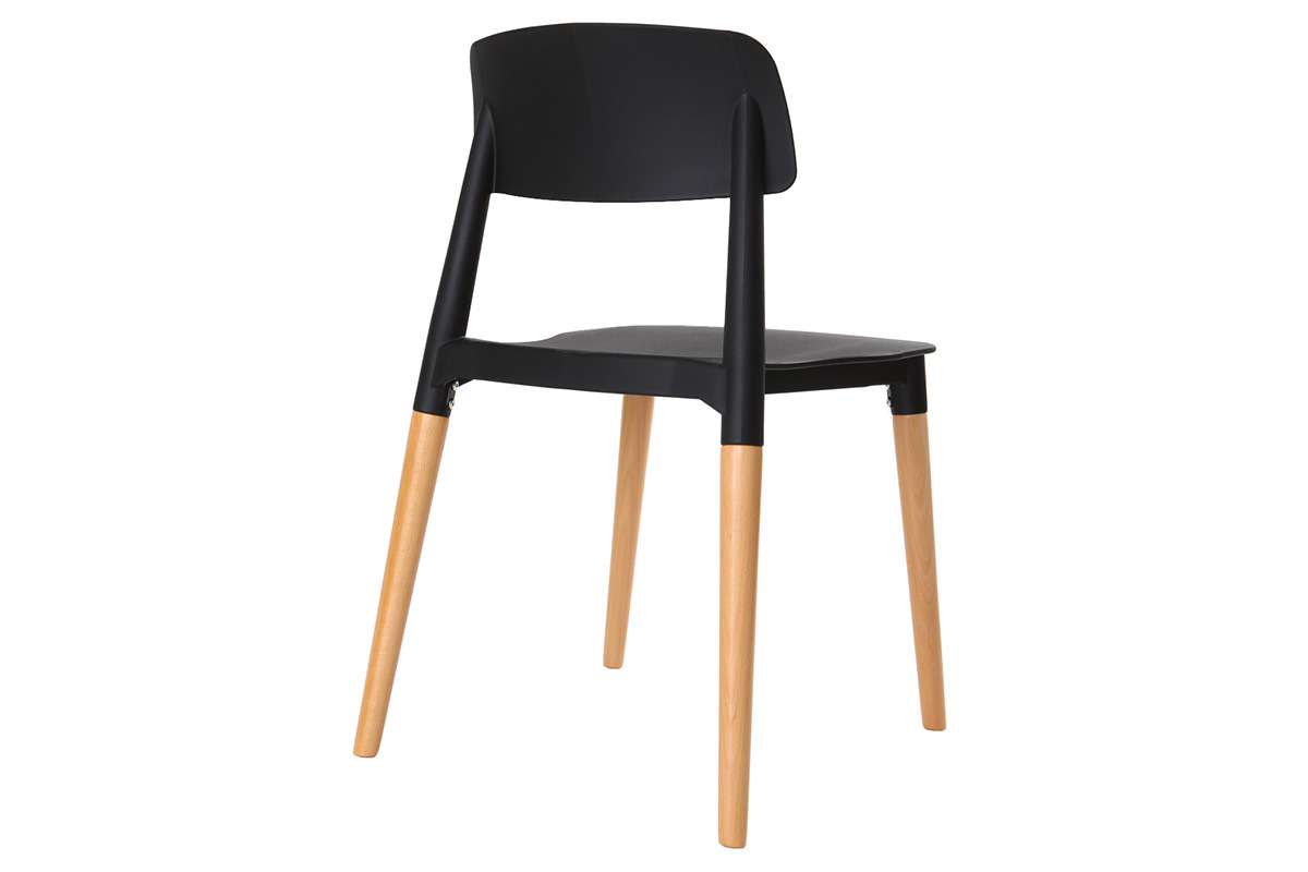 Chaises design scandinave noires (lot de 2) GILDA