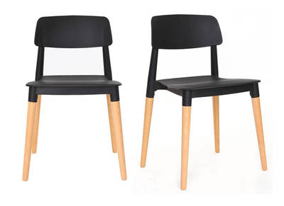 Chaises design scandinave noires (lot de 2) GILDA