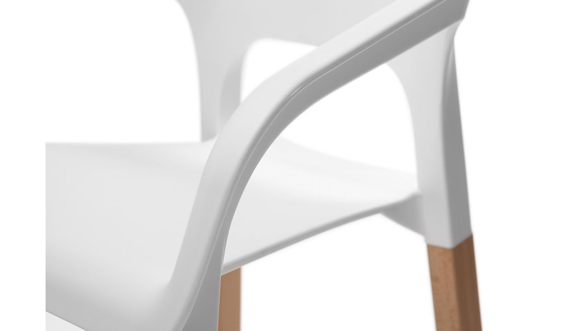 Chaises design scandinaves empilables blanches (lot de 2) HELIA