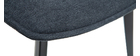 Chaises design tissu effet velours gris foncé (lot de 2) PARKER