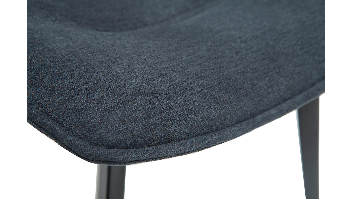 Chaises design tissu effet velours gris foncé (lot de 2) PARKER