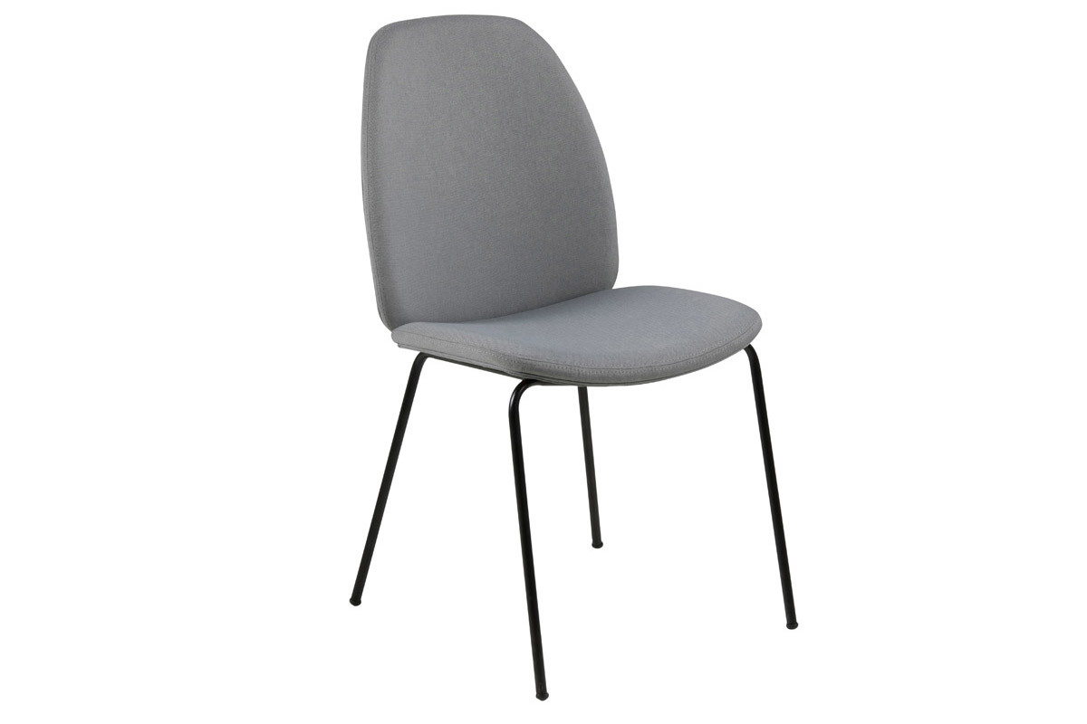 Chaises design tissu gris clair (lot de 2) PALOMA