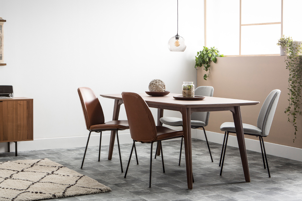 Chaises design tissu gris clair (lot de 2) PALOMA