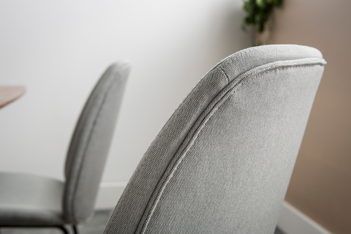 Chaises design tissu gris clair (lot de 2) PALOMA