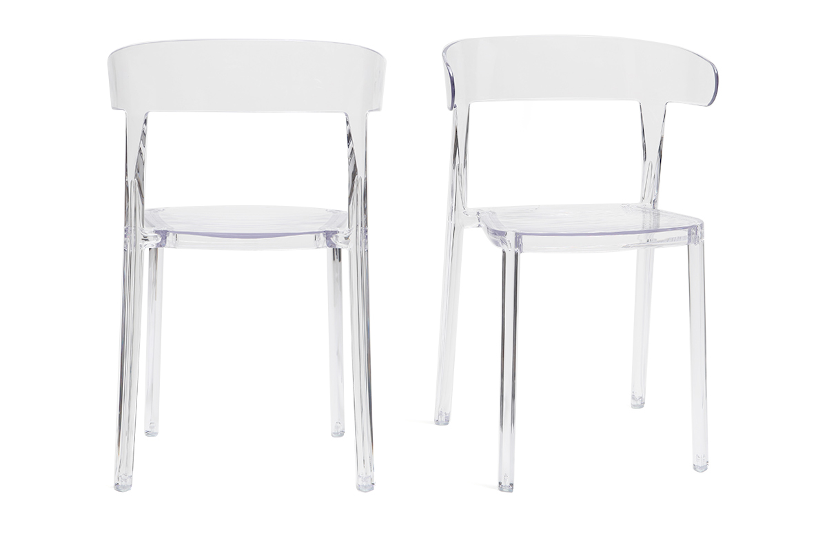 Chaises design transparentes empilables (lot de 2) PARADISE