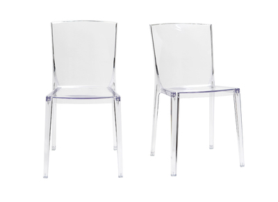 Chaises design transparentes empilables intérieur - extérieur (lot de 2) ISLAND