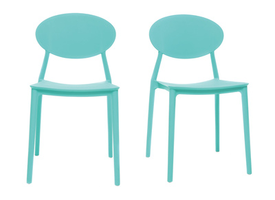 Chaises design turquoise polypropyl&egrave;ne empilables (lot de 2) ANNA