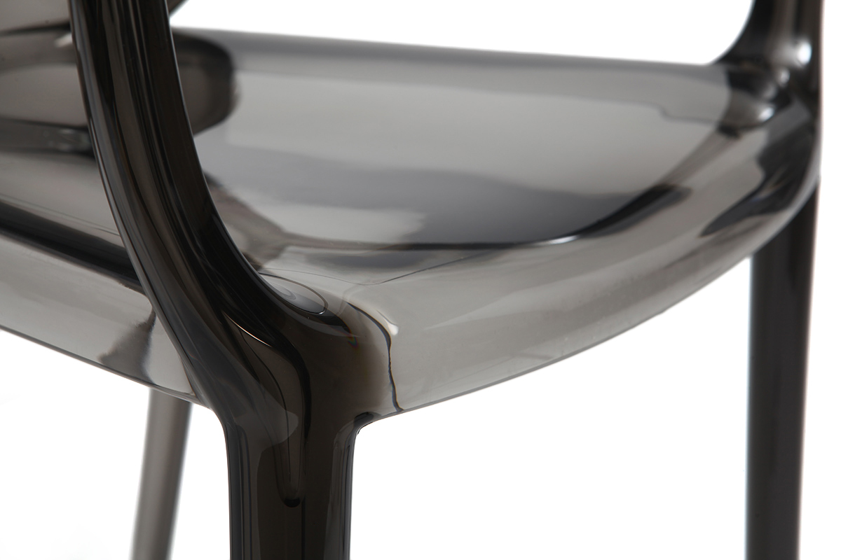 Chaises empilables design fume transparentes (lot de 2) CRISTAL