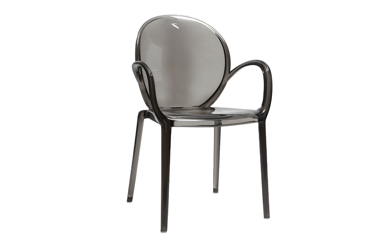 Chaises empilables design fume transparentes (lot de 2) CRISTAL