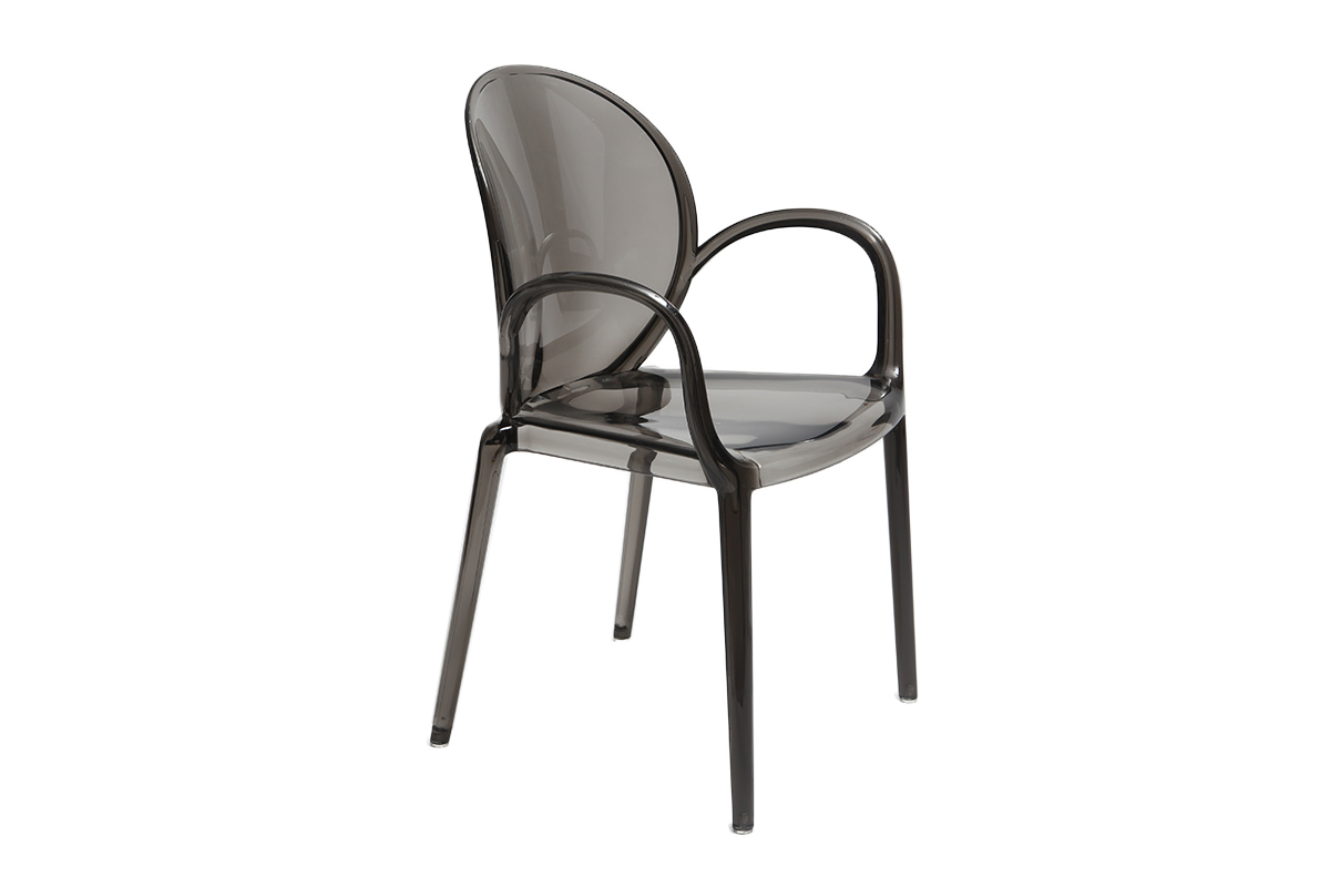 Chaises empilables design fume transparentes (lot de 2) CRISTAL