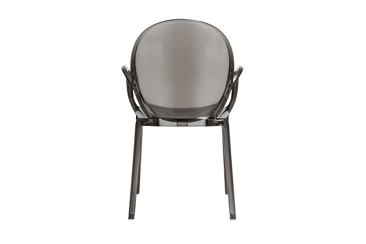 Chaises empilables design fume transparentes (lot de 2) CRISTAL