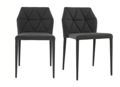 Chaises empilables design grises (lot de 2) KARLA