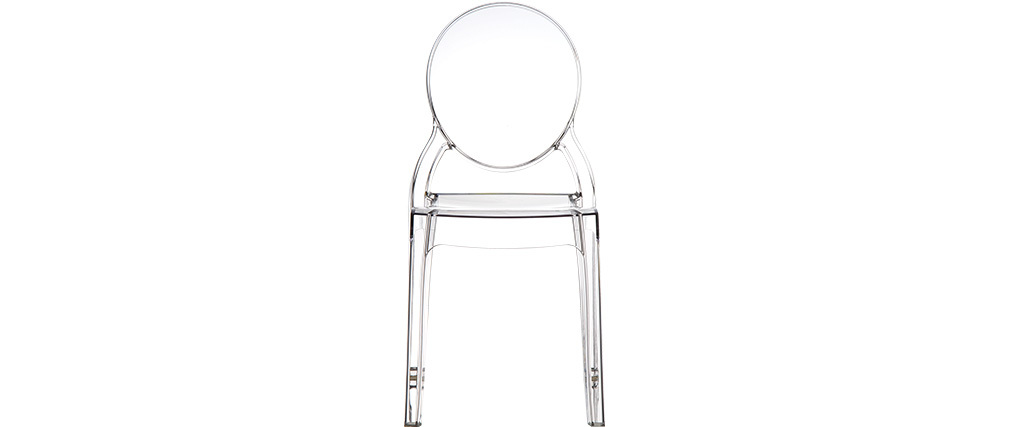 Chaises empilables design médaillon transparente intérieur / extérieur - lot de 4 LOUISON