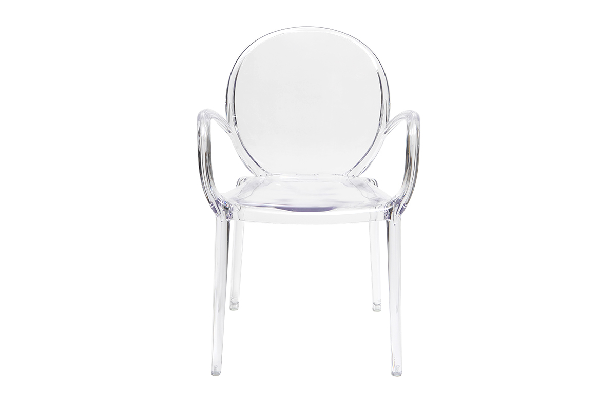 Chaises empilables design transparentes (lot de 2) CRISTAL