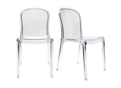 Chaises empilables design transparentes (lot de 2) THALYSSE