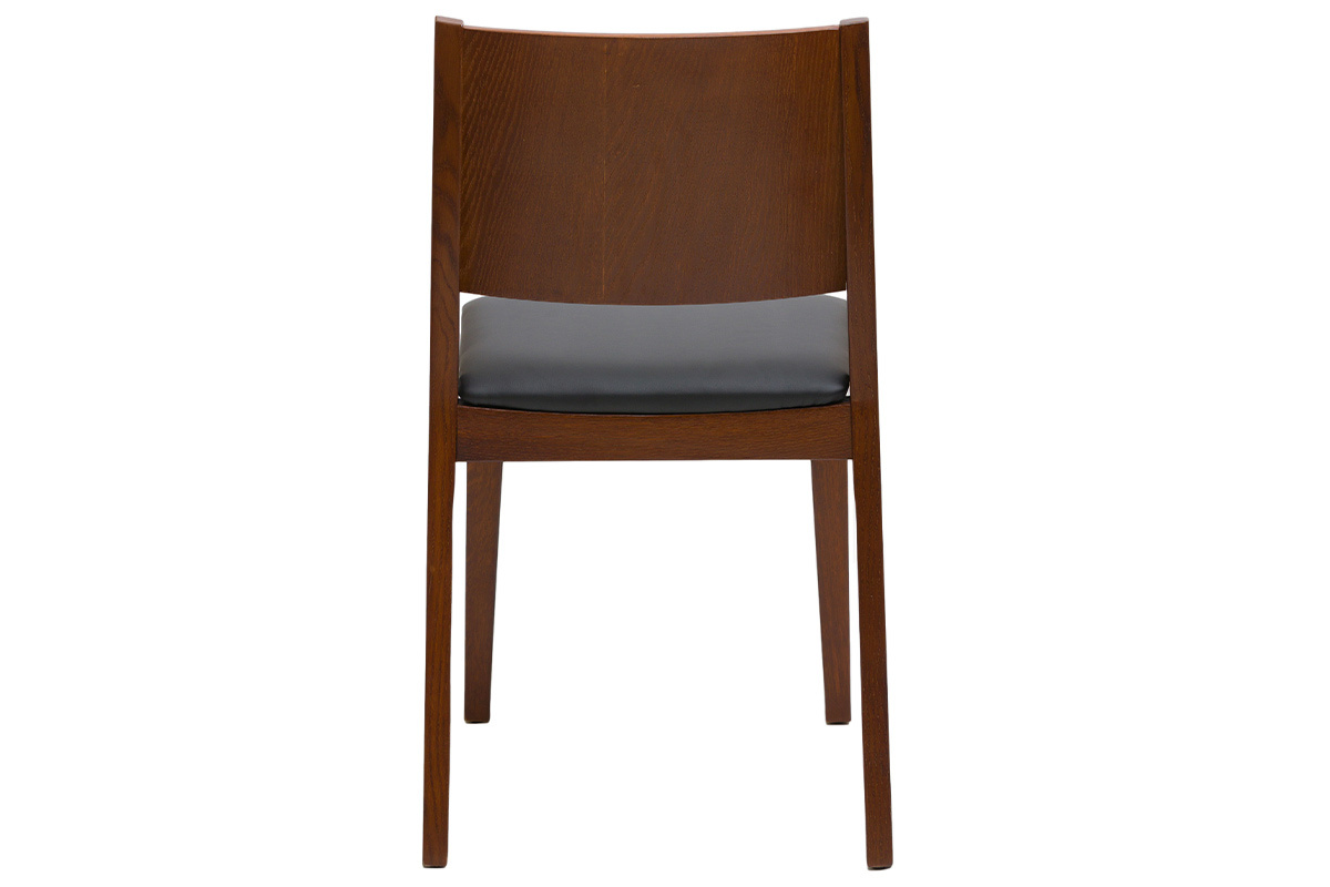 Chaises empilables en bois fonc� et noir (lot de 2) MELVIL