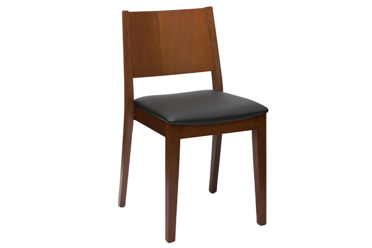 Chaises empilables en bois fonc� et noir (lot de 2) MELVIL