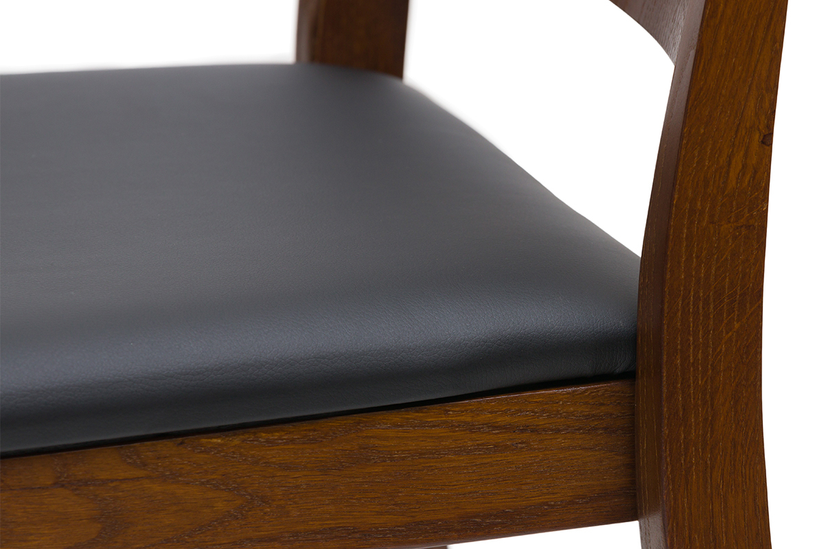 Chaises empilables en bois fonc� et noir (lot de 2) MELVIL