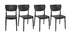 Chaises empilables noires intérieur / extérieur (lot de 4) COBB