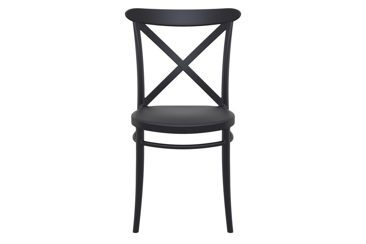 Chaises empilables noires int�rieur / ext�rieur (lot de 4) GERMAIN