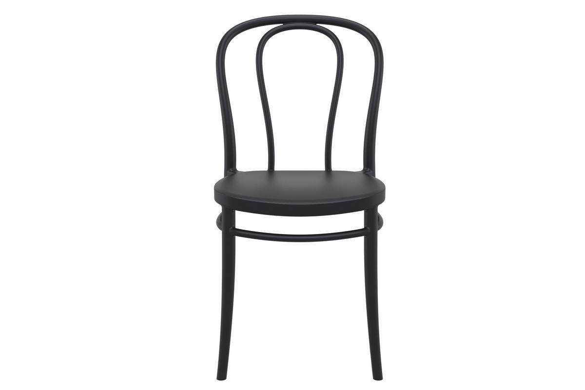 Chaises empilables noires int�rieur / ext�rieur (lot de 4) MATTY
