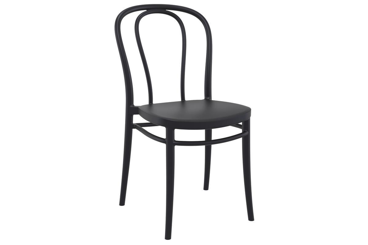 Chaises empilables noires int�rieur / ext�rieur (lot de 4) MATTY
