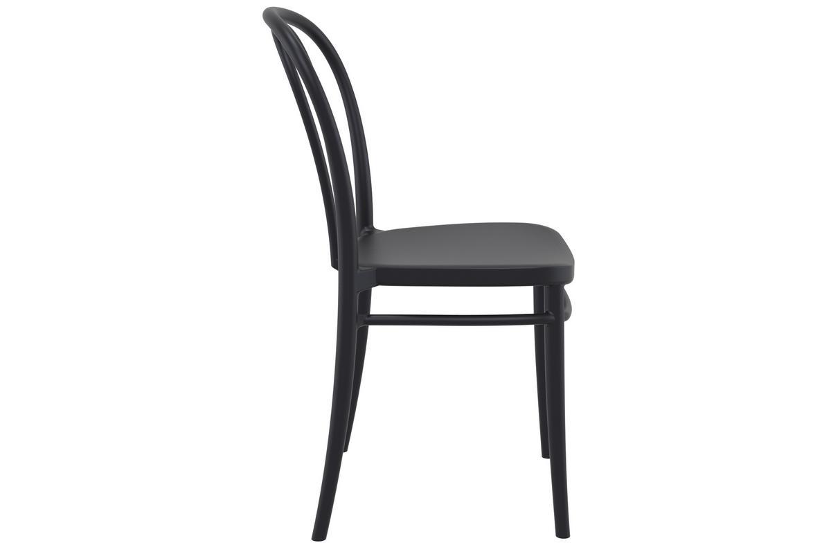 Chaises empilables noires int�rieur / ext�rieur (lot de 4) MATTY