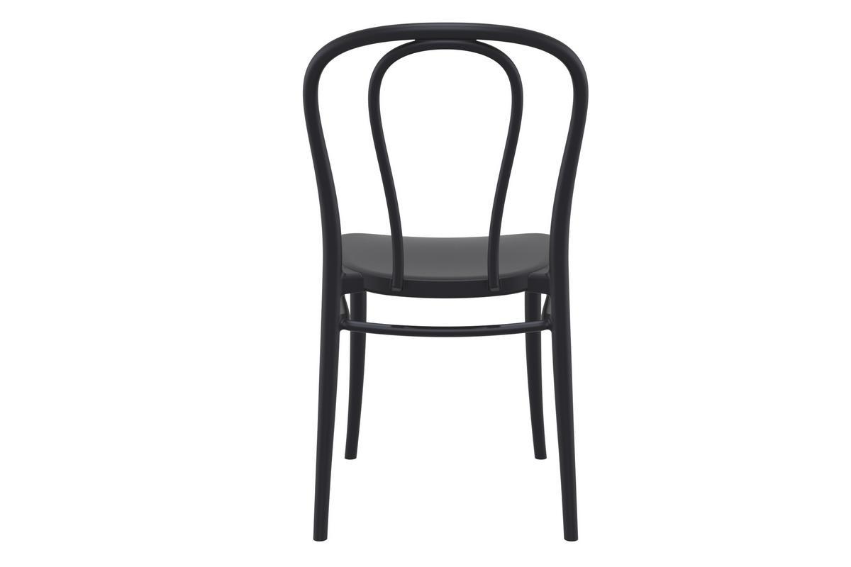 Chaises empilables noires int�rieur / ext�rieur (lot de 4) MATTY