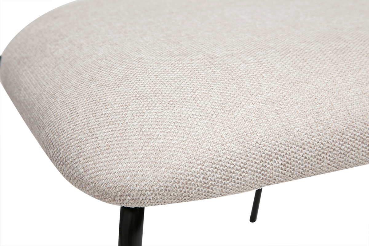 Zoom sur tissu effet velours textur beige de la chaise BENTA.