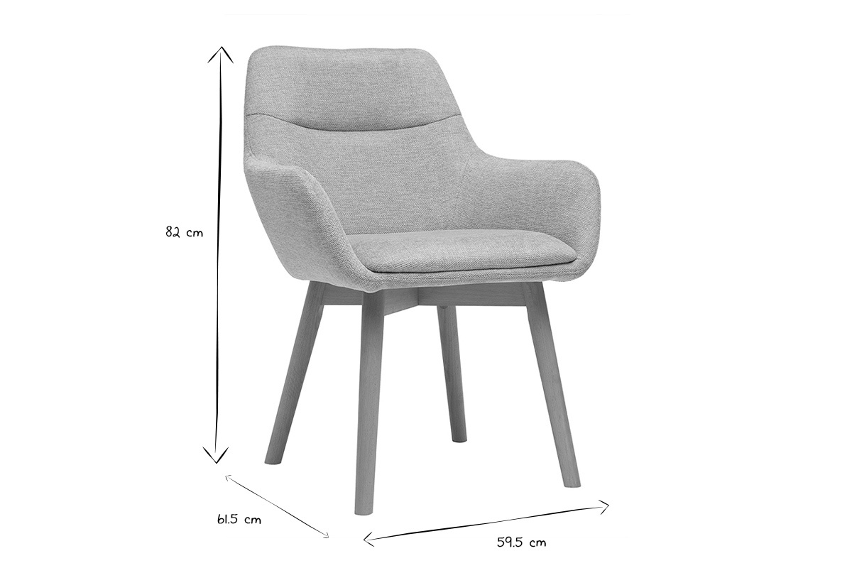 Dimensions des chaises ALESS en noir et blanc : hauteur 82 cm, largeur 61,5 cm, profondeur 59,5 cm.