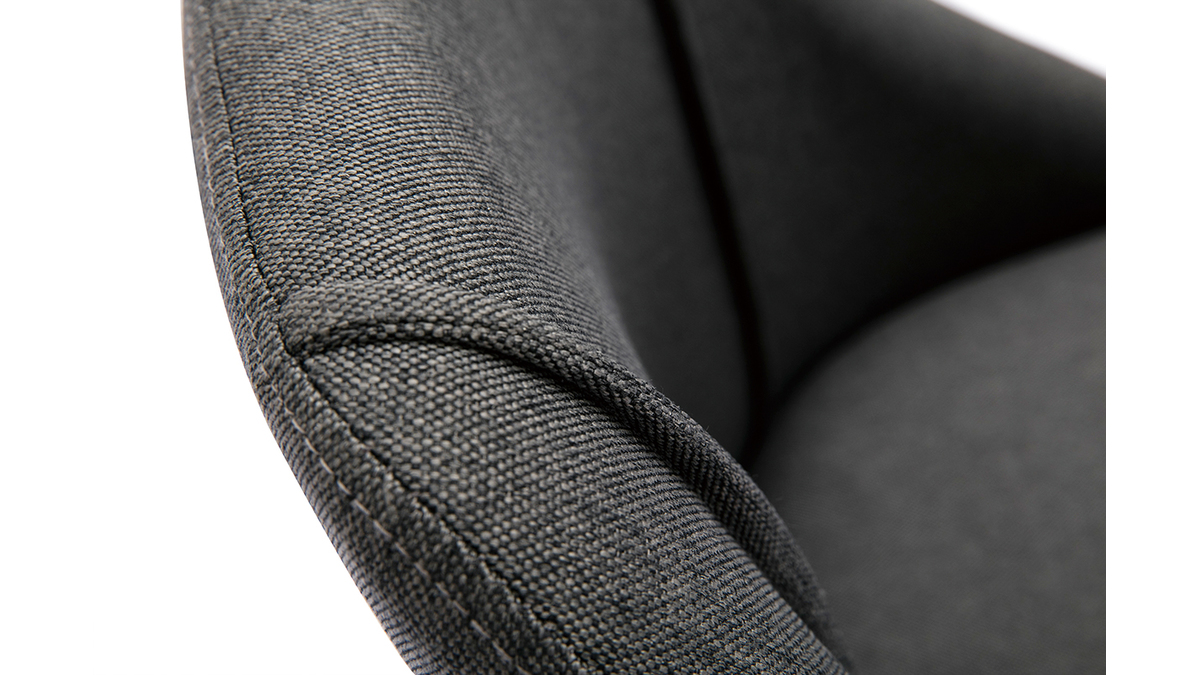 Chaises en tissu effet velours texturé gris foncé et bois clair (lot de 2) HIGGINS
