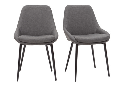 Chaises en tissu gris clair (lot de 2) HOLO - Miliboo & St&eacute;phane Plaza