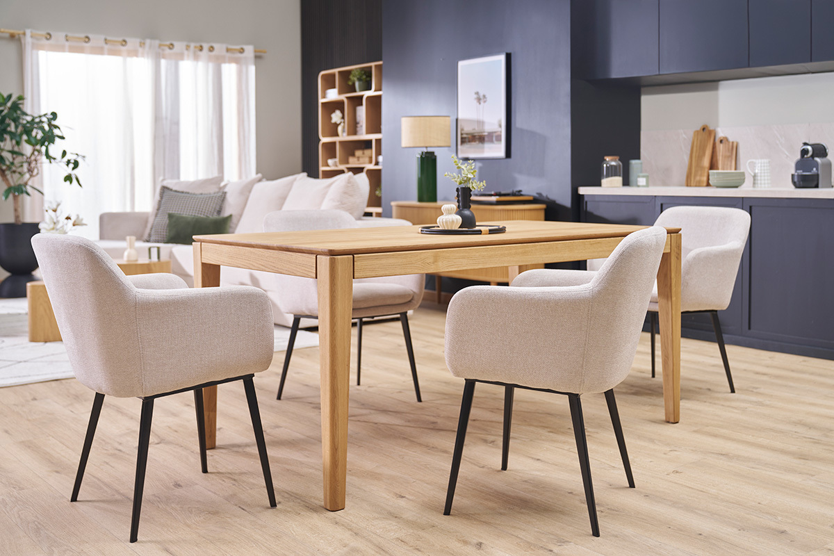 Chaises en tissu velours bleu ptrole et mtal noir (lot de 2) AMIKA