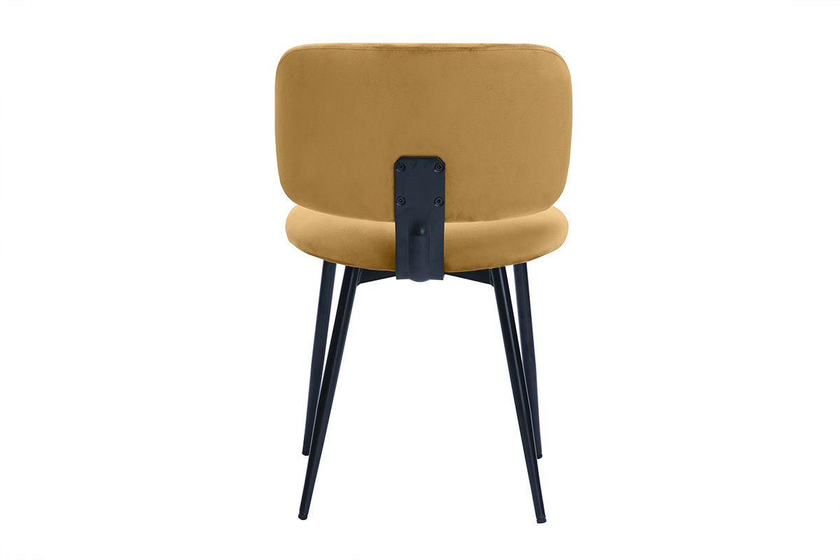 Chaises en tissu velours bronze et mtal noir (lot de 2) ATRIUM