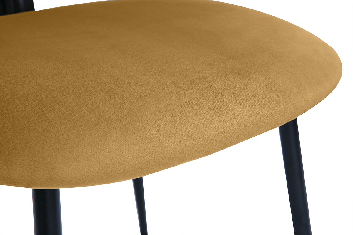 Chaises en tissu velours bronze et mtal noir (lot de 2) ATRIUM