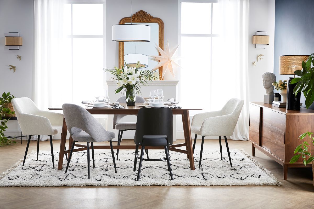 Chaises en tissu velours c�tel� gris et m�tal noir (lot de 2) LAURETTE