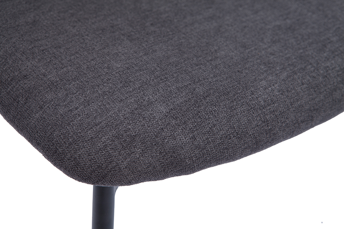 Chaises en tissu velours gris fonc� et m�tal noir (lot de 2) FELIZ