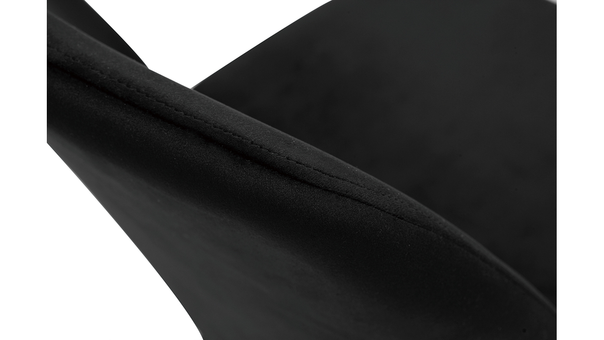 Chaises en velours noir et pieds métal noir (lot de 2) KAOLY