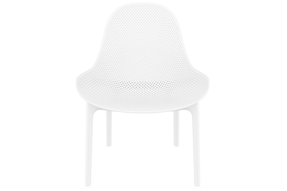 Chaises lounge empilables blanches int�rieur / ext�rieur (lot de 4) OSKOL
