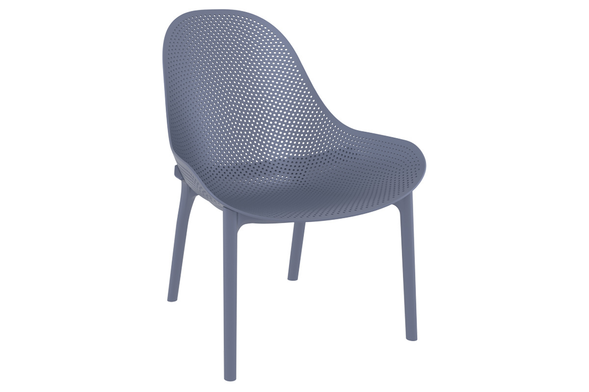 Chaises lounge empilables grises int�rieur / ext�rieur (lot de 4) OSKOL